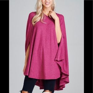 Hooded Ladies Poncho One Size